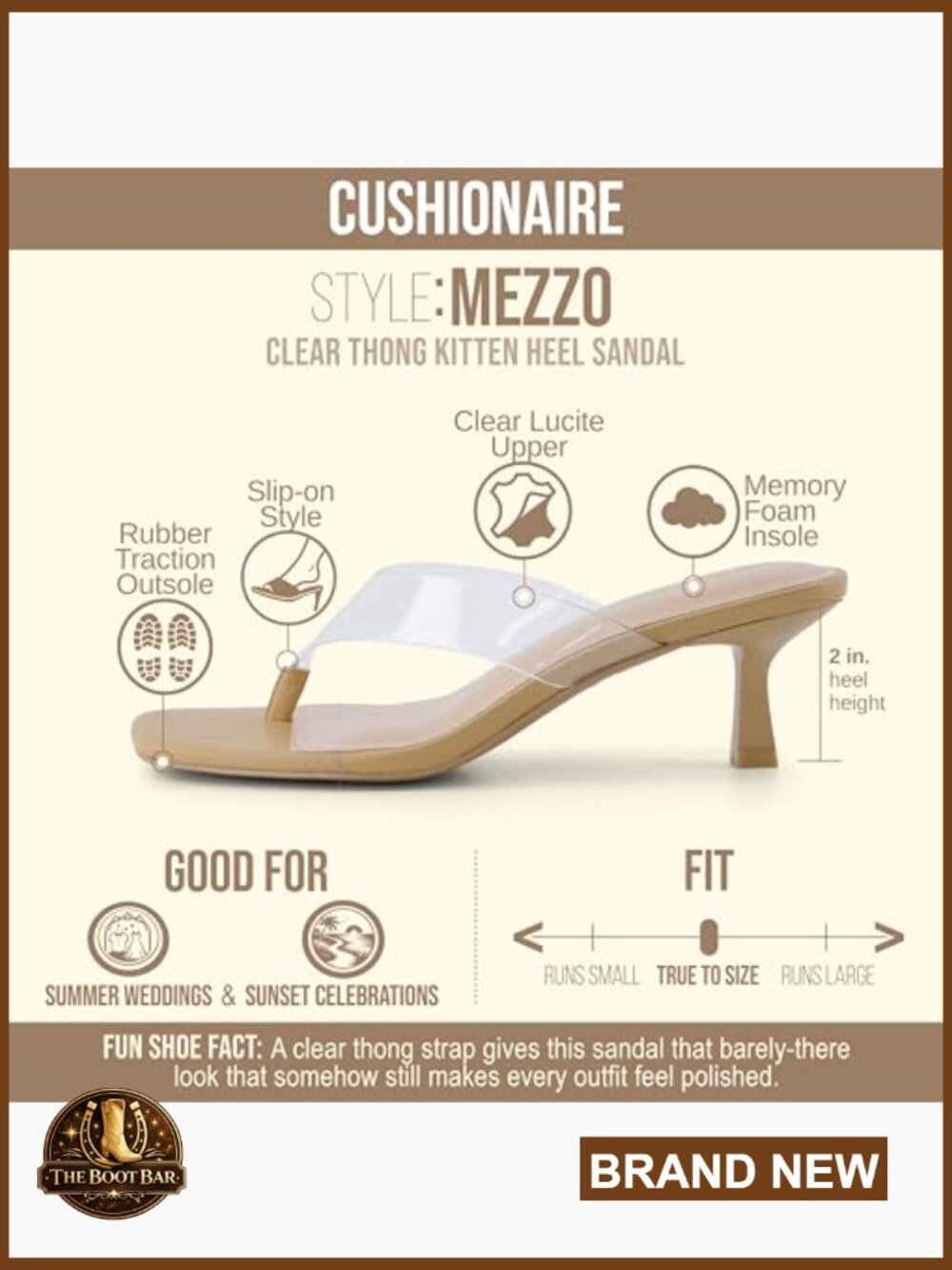 Square Toe Kitten Heel Sandals with Memory Foam Comfort - Picture 4 of 7